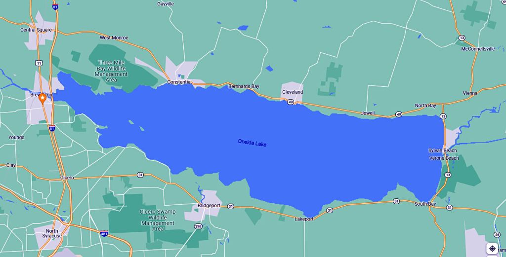 Map of Oneida Lake New York