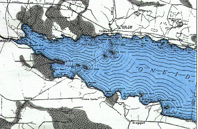 Roosevelt Wildlife Annals series map of Oneida Lake