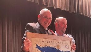 2023 Conservationist of the Year Matthew Snyder accepting award